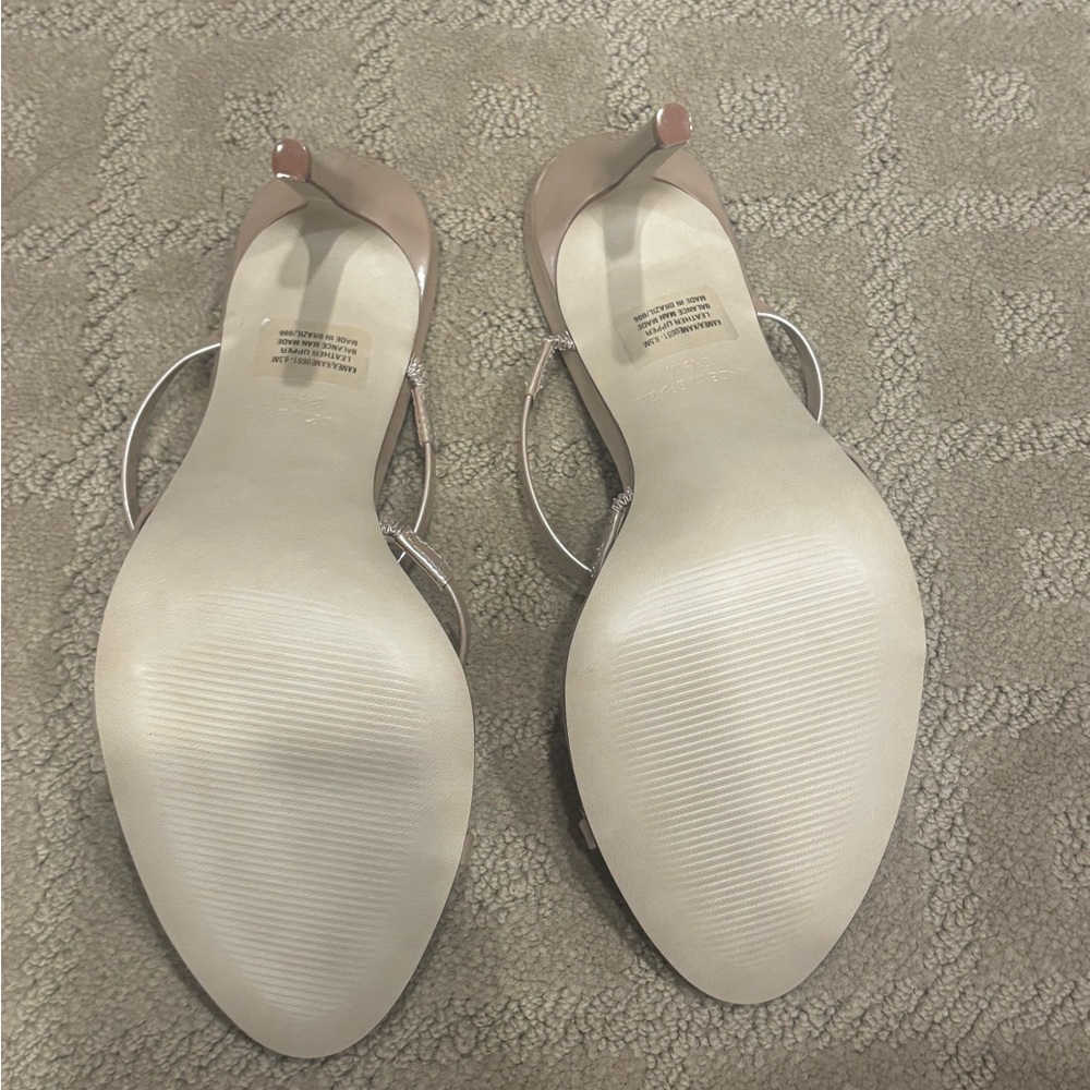 Steve Madden Women's Nude Shimmer Strappy Heels - Picture 7 of 7